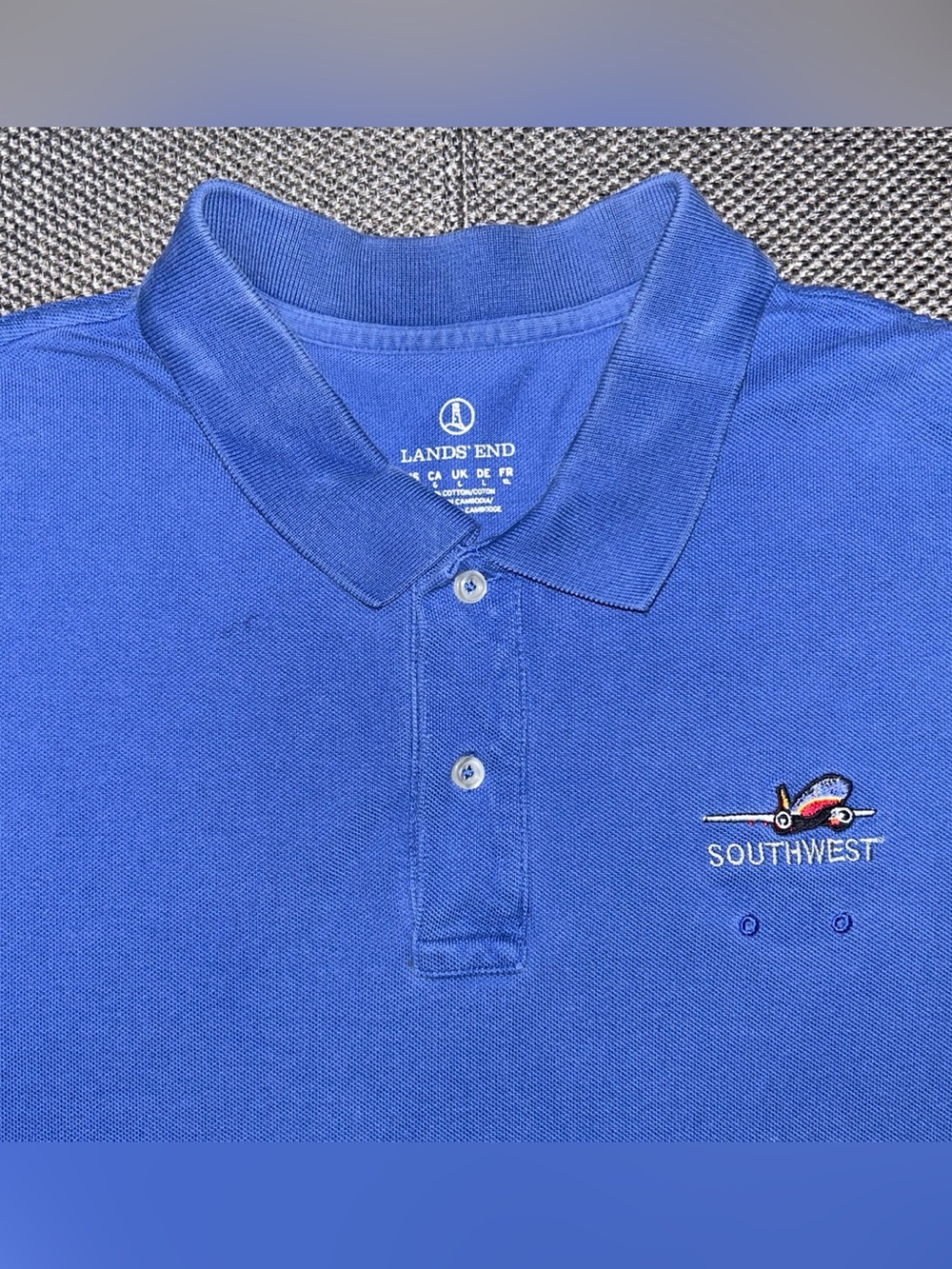Vintage Southwest Airlines Embroidered Blue Polo Shirt Mens Large Classic Fit